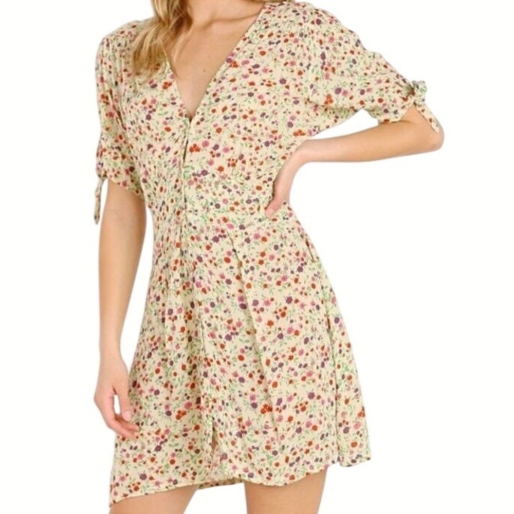 Faithfull‎ The Brand Marianne Short Sleeve Floral Cute Dress Women's Size Small